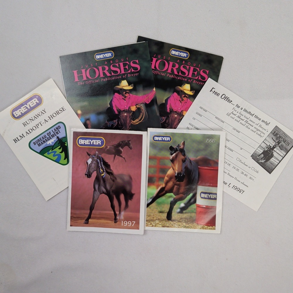 Vintage Breyer Horse Ephemera Lot Just About Horses AQHA Foundation Sire 1997 98